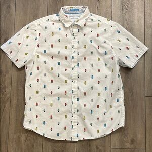 Denim & Flower Ricky Singh Popsicle Print Slim Fit Shortsleeve Button Down Shirt